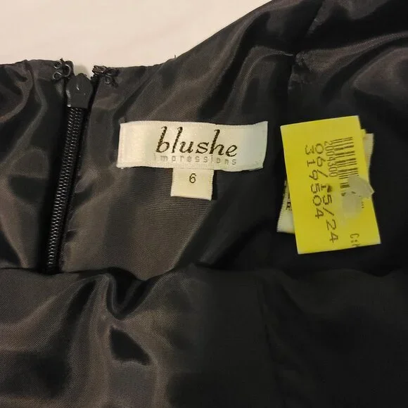 Charming Character Black Crystal Fringe Knee length Dress, size 6 - Picture 4 of 4